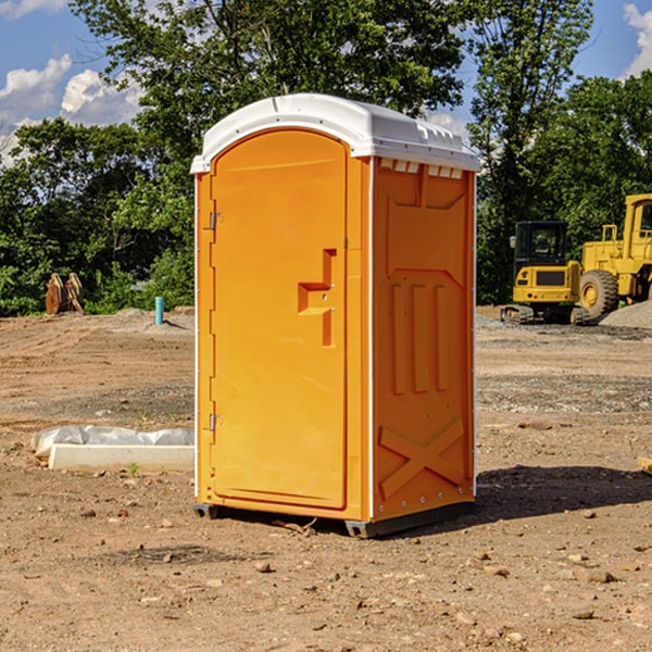 how often are the porta potties cleaned and serviced during a rental period in Logan County